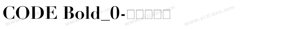 CODE Bold_0字体转换